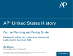 AP United States History Course Planning and Pacing Guide
