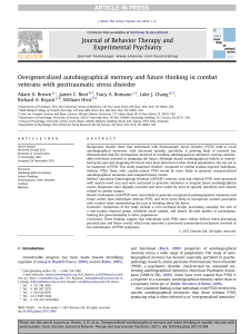 Overgeneralized autobiographical memory and future