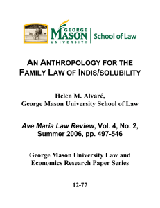 AN ANTHROPOLOGY FOR THE FAMILY LAW OF INDIS