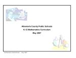 Math K-12 Curriculum Frameworks - Albemarle County Public Schools