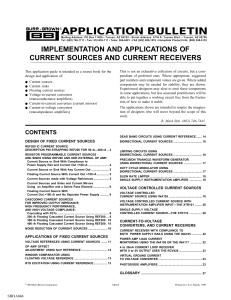 Implementation and Applications of Current