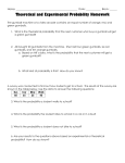 Theoretical and Experimental Probability Homework