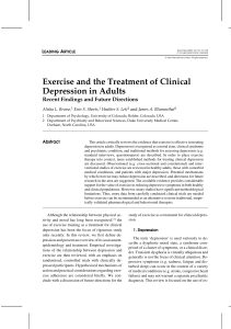 Exercise and the treatment of clinical depression in adults