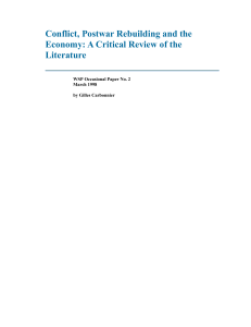 Conflict, Postwar Rebuilding and the Economy: A Critical Review of