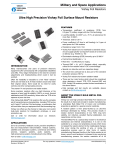 Ultra High Precision Vishay Foil Surface Mount Resistors Military