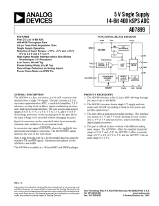 AD7899 5 V Single Supply 14-Bit 400 kSPS ADC