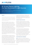 RF Driven Plasma Lighting: the Next Revolution in Light