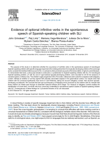 Evidence of optional infinitive verbs in the spontaneous speech of