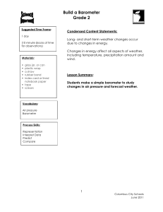 Build a Barometer Grade 2