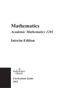 Mathematics - Department of Education