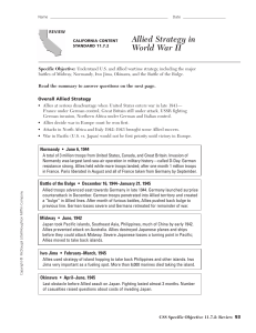 Allied Strategy in World War II