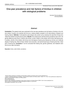 One-year prevalence and risk factors of tinnitus in children with