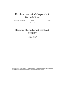Revisiting The Inadvertent Investment Company