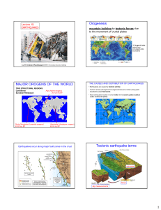 Orogenesis MAJOR OROGENS OF THE