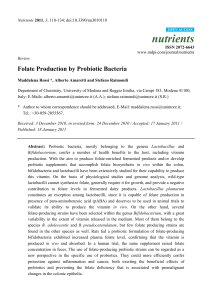 Folate Production by Probiotic Bacteria