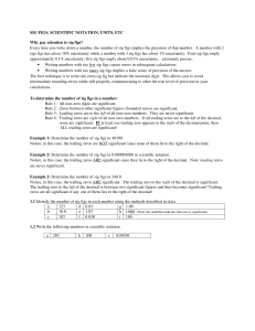 SIG FIGS, SCIENTIFIC NOTATION, UNITS, ETC Why pay attention to