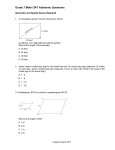 Grade 7 Math OAT Authentic Questions