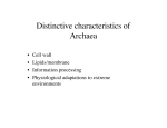 Distinctive characteristics of Archaea