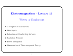 Electromagnetism - Lecture 15 Waves in Conductors