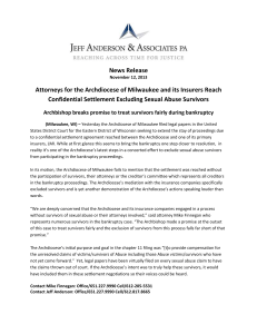 News Release Attorneys for the Archdiocese of Milwaukee and its