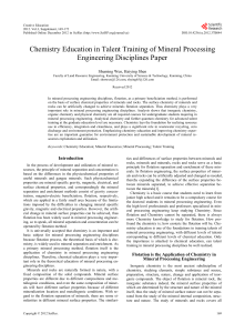 Chemistry Education in Talent Training of Mineral Processing