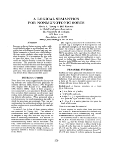 A LOGICAL SEMANTICS FOR NONMONOTONIC SORTS