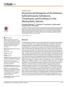 Occurrence and Dissipation of the Antibiotics Sulfamethoxazole