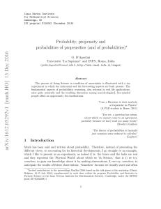 Probability, propensity and probabilities of propensities (and of
