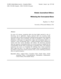 Global Journalism Ethics: Widening the Conceptual Base
