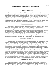 70- Landforms and Resources of South Asia