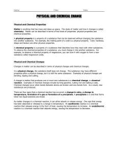 physical and chemical change