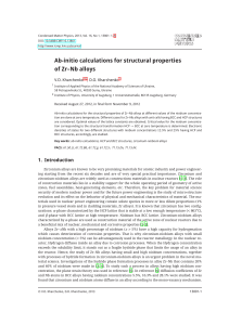 Ab-initio calculations for structural properties of Zr–Nb alloys