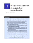 3 The essential elements of an excellent marketing plan