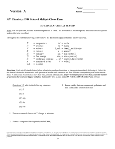 ExamView - 1984 AP Chemistry Exam.tst