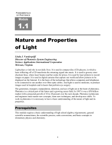 Nature and Properties of Light