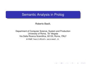 Semantic Analysis in Prolog