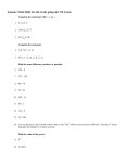 Summer Math Skills for 6th Grade going into 7th Grade