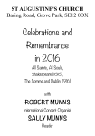 Celebrations and Remembrance in 2016