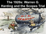 The 1920s: Warren G. Harding and the Scopes Trial
