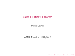 Euler`s Totient Theorem