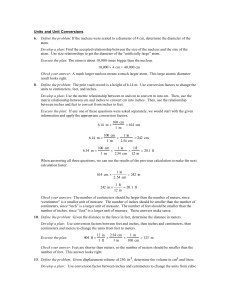 Units and Unit Conversions 6. Define the problem: If the nucleus