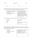 PHY 231 Midterm Exam II Form 1 Name