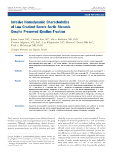 Invasive Hemodynamic Characteristics of Low Gradient