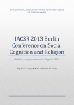 IACSR 2013 Berlin Conference on Social Cognition and Religion