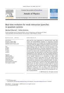 Real-time evolution for weak interaction quenches in quantum systems