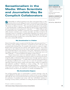 Sensationalism in the Media: When Scientists and Journalists