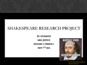 shakespeare research project - Lewis