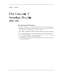 The Creation of American Society