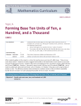 Forming Base Ten Units of Ten, a Hundred, and a
