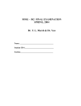 MMG – 302 FINAL EXAMINATION SPRING, 2004 Dr. T. L. Marsh
